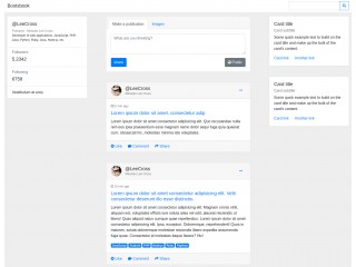 social network layout - bootstrap 4