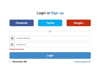 Responsive login with social buttons