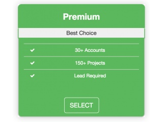 Pricing table hover effect