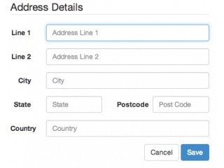 Address Details Modal Form