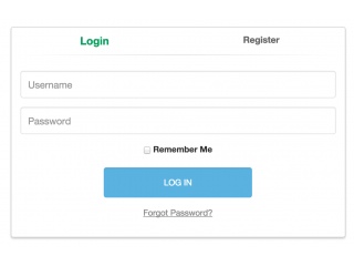 Login and Register tabbed form