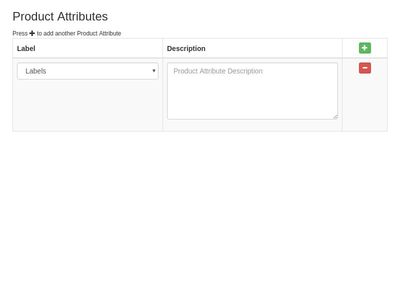 Add & Remove Product Attributes With Dropdown