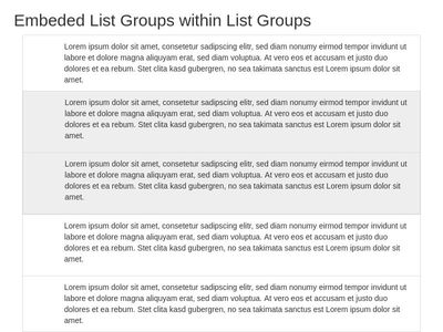  Embeded List Groups within List Groups
