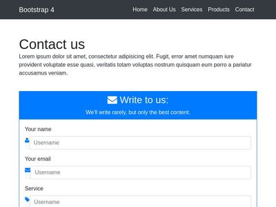Bootstrap 4 Contact Page