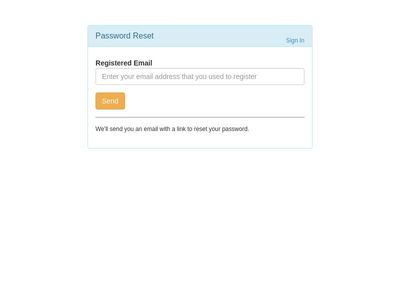 reset password form