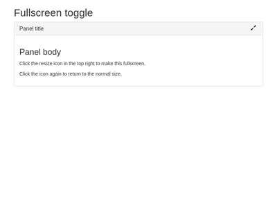 Panel - fullscreen toggle