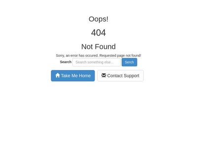 Simple Bootstrap 404 Not Found Page