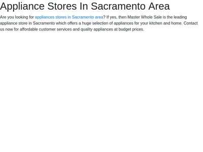 Appliance Stores in Sacramento Area