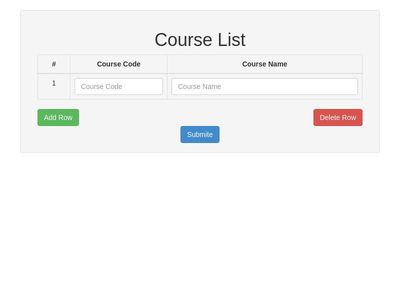 Course List Create