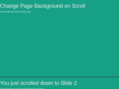 Change Page Background on Scroll