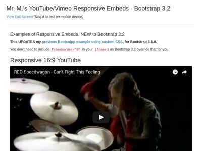 YouTube/Vimeo Responsive Embeds updated