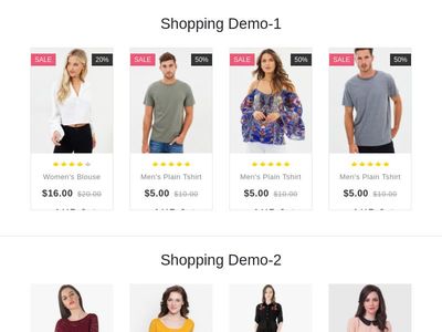 Product Shopping Grid Styles