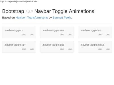 Bootstrap 3.3.7 Navbar Toggle Animations