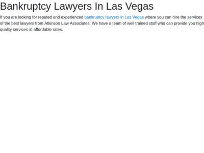 Bankruptcy Lawyers In Las Vegas