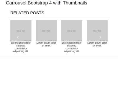 Carrousel Bootstrap 4.0.0 with Thumbnail (Related Post)