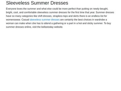 Sleeveless Summer Dresses