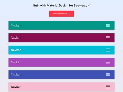 Bootstrap Navbar - Material Design & Bootstrap 4