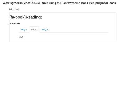 Tabs in reading block - Moodle 3.3.3