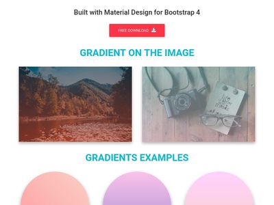 Bootstrap Gradients - Material Design & Bootstrap 4