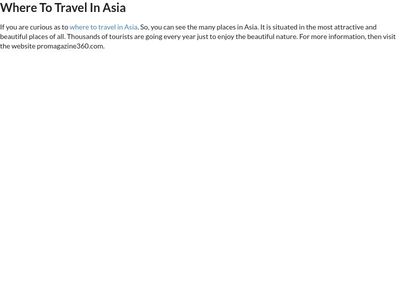 Best Travel in Asia