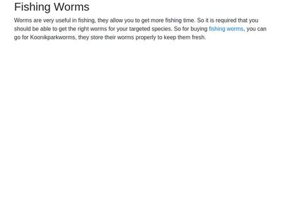 Fishing Worms