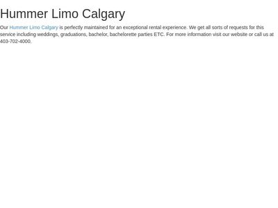 Hummer Limo Calgary