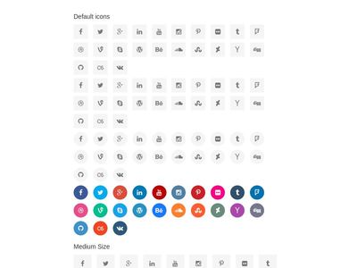  Bootstrap framework snippet Colored Social icons 