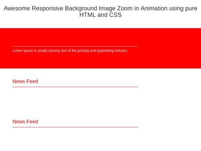 Awesome Responsive Background Image Zoom in Animation using pure HTML and CSS