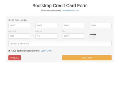 Bootstrap Credit Card Form