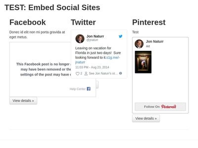 TEST: Embed Social Sites  B 2.3.2