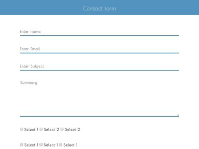 Contact form with header