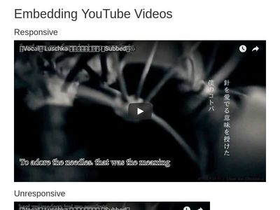 Emedding Responsive YouTube Videos
