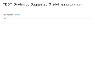 TEST: Bootsnipp Contributer Suggested Guidelines