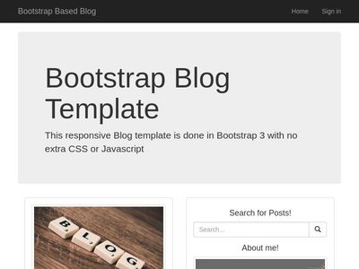 Responsive Blog Template Bootstrap Only