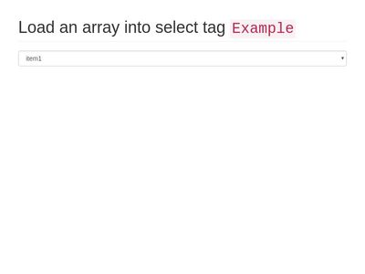 Load an array into select tag