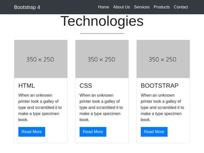 Bootstrap 4 Home Page