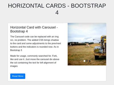 Horizontal cards - Bootstrap 4