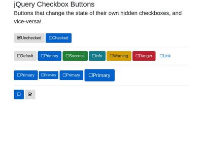 jQuery Checkbox Buttons - Bootstrap 4
