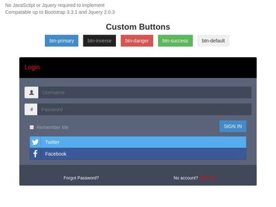 Bootstrap Custom Buttons and Panels