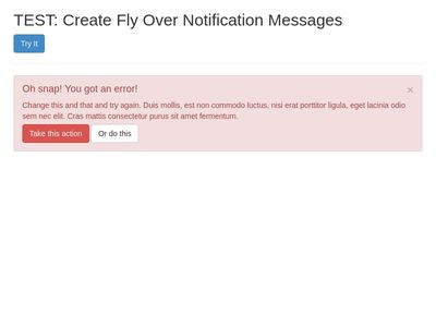 TEST: Create Fly Over Notification Messages