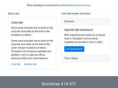 Bootstrap4 cards, simple card panel
