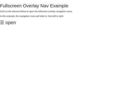 Fullscreen Overlay Nav Example