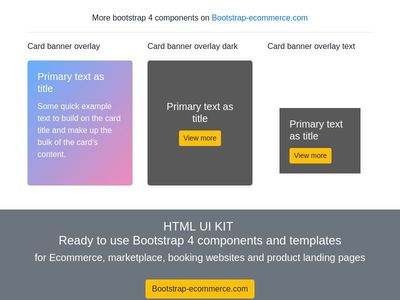 Card banner, sidebar items, featured boxes on bootstrap4, bootstrap 4 components ui kit