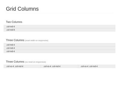 Basic Grid Columns Example