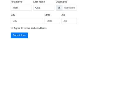 bootstrap 4.1 form validate form