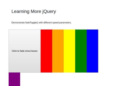 Learning More jQuery
