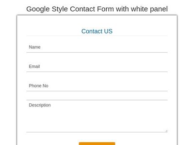 Google Style Contact Form with white panel