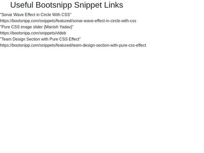 Useful Bootsnipp Snippet Links