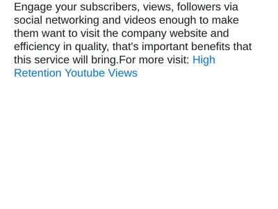 High Retention YouTube Views 