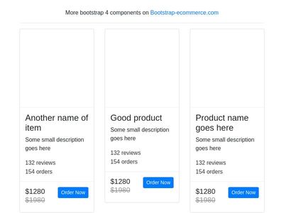 Product card, products box, bootstrap 4 ecommerce item grid view